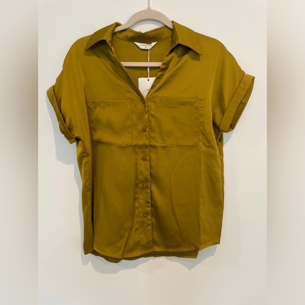 Commense Yellow Gold Boxy Button Down Shirt
